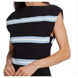 Tanya Taylor NWT Zanita Knit Striped Shell Tank Black/Blue Size XL MSRP $345